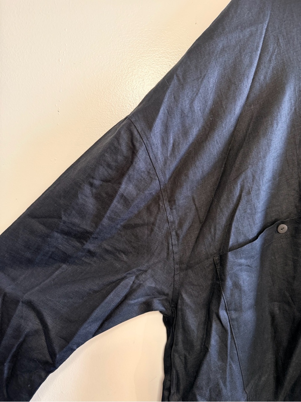 69 US Black Linen Oversized Jumpsuit M/L - Picture 6 of 12